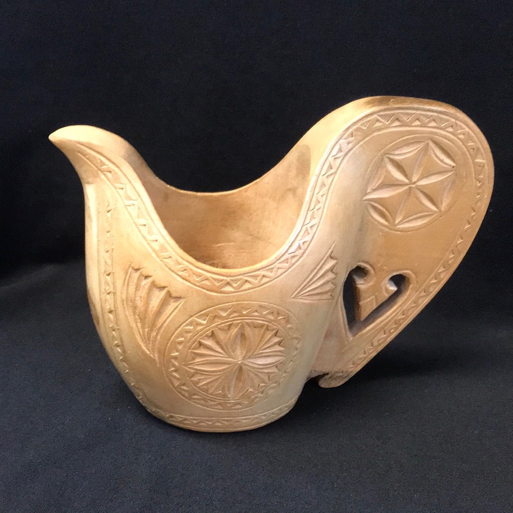 Yugoslavian Hand Carved Vintage Shepherd’s/Wedding Cup‎